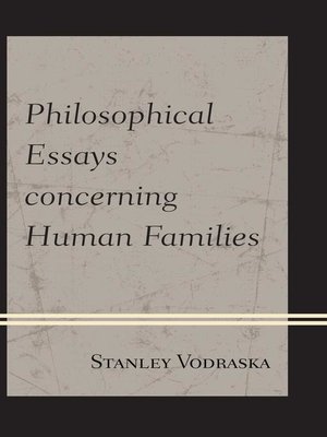 cover image of Philosophical Essays concerning Human Families